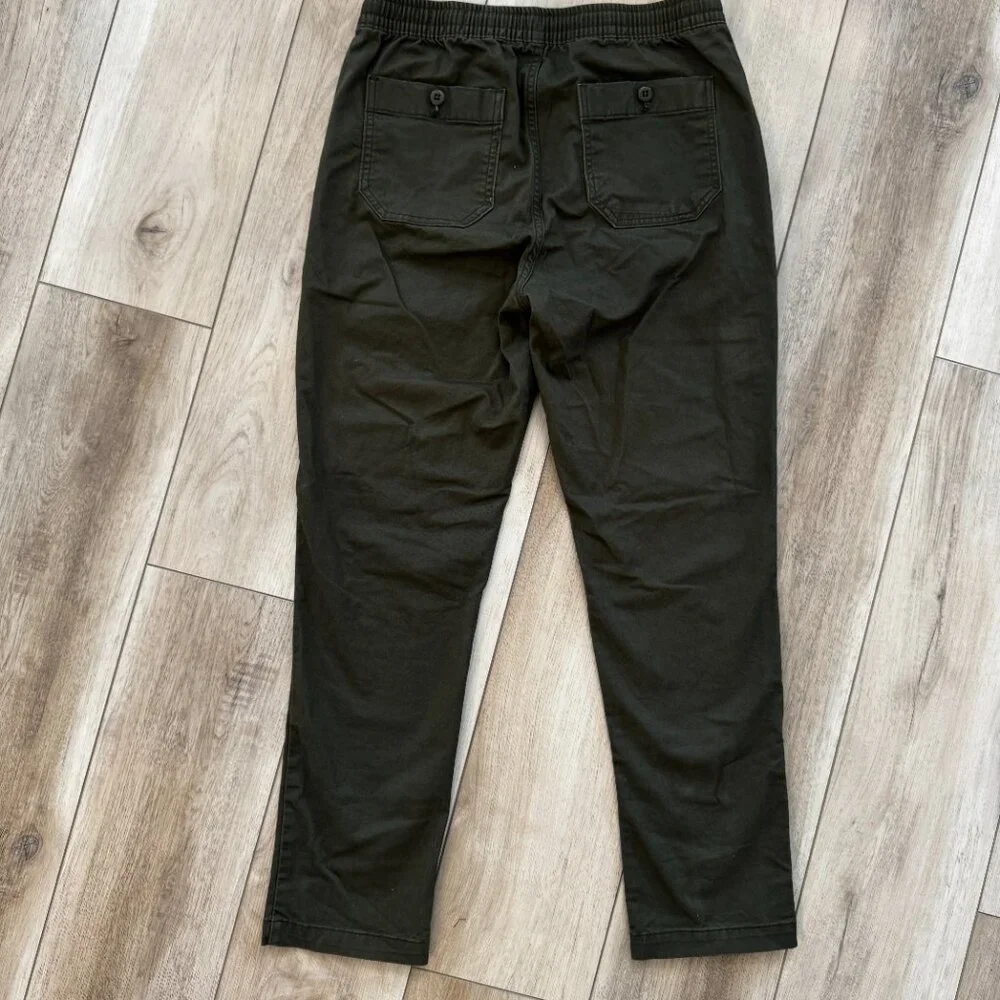 Gap Men's XS Easy Essential Pull On Drawstring Pants Olive Green Khaki Pockets